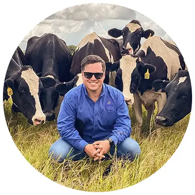 Field Services Ray in Field With Cows